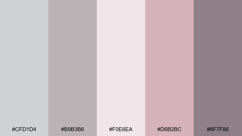 concrete rose color palette with hex codes