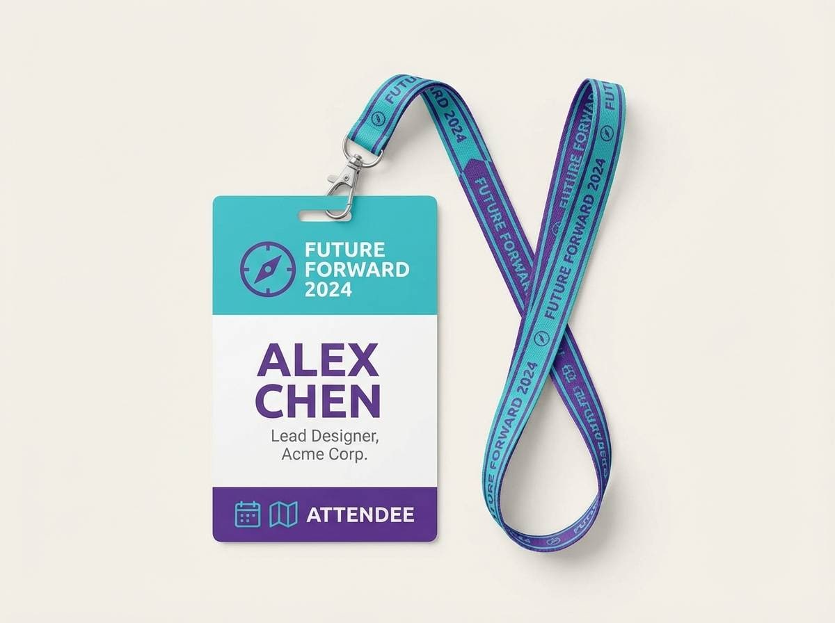 conference badge and lanyard