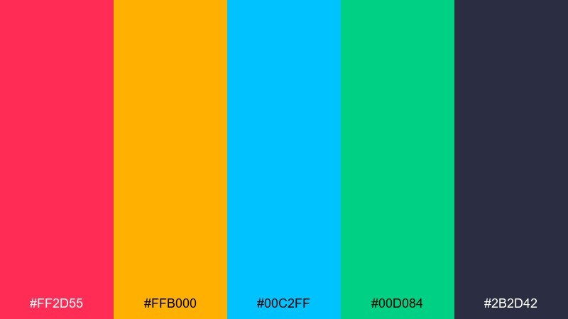 confetti pop color palette with hex codes