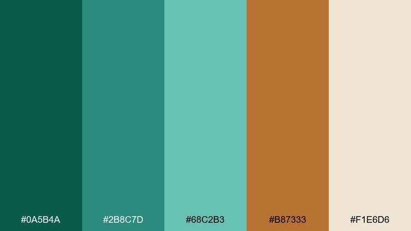 copper patina color palette with hex codes