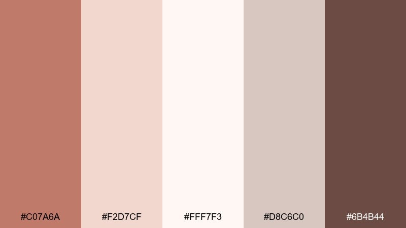 copper pearl color palette with hex codes