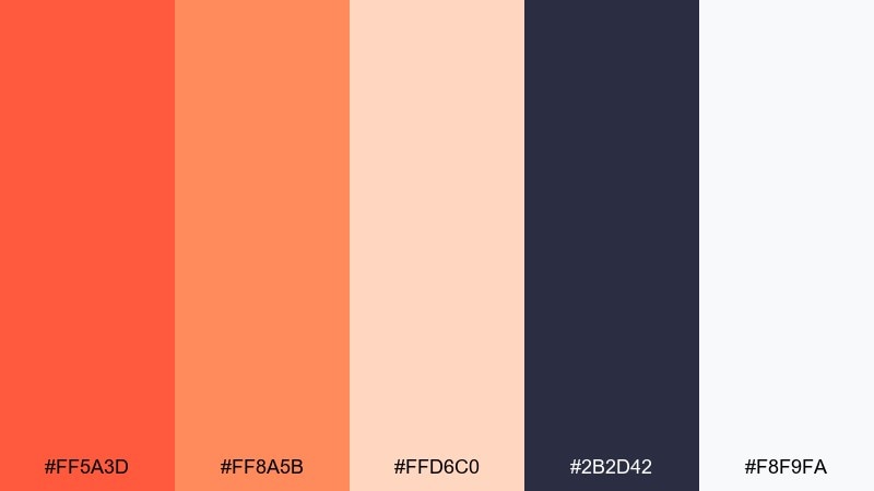 coral clay color palette with hex codes