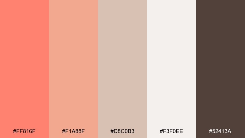 coral clay studio color palette with hex codes