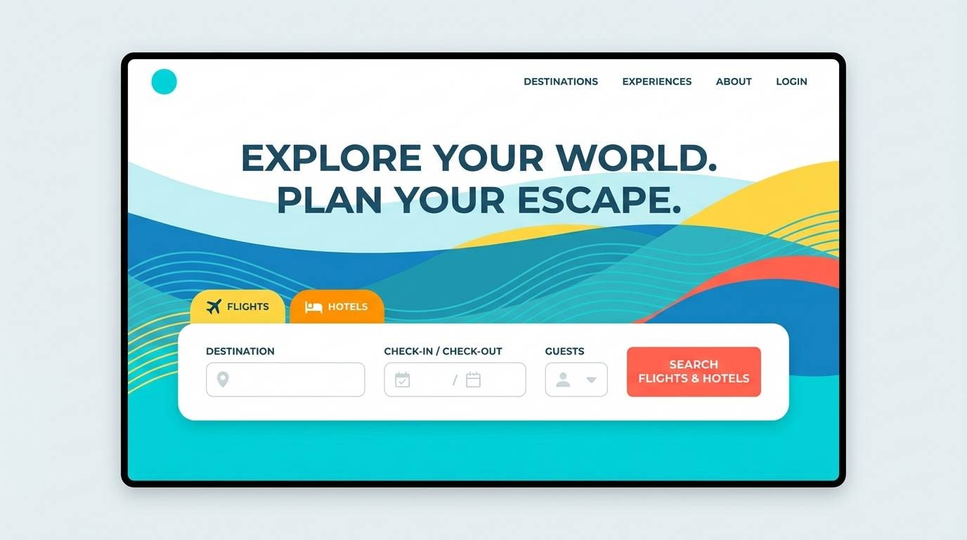 travel landing page ui
