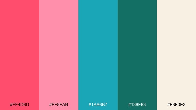 coral tide color palette with hex codes