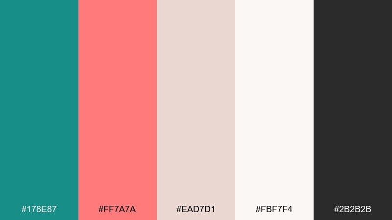 coral whisper color palette with hex codes