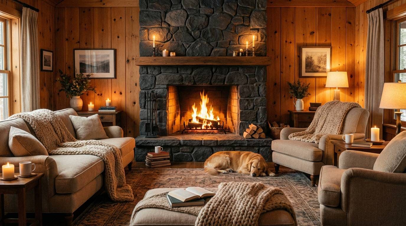 cozy cabin fireplace