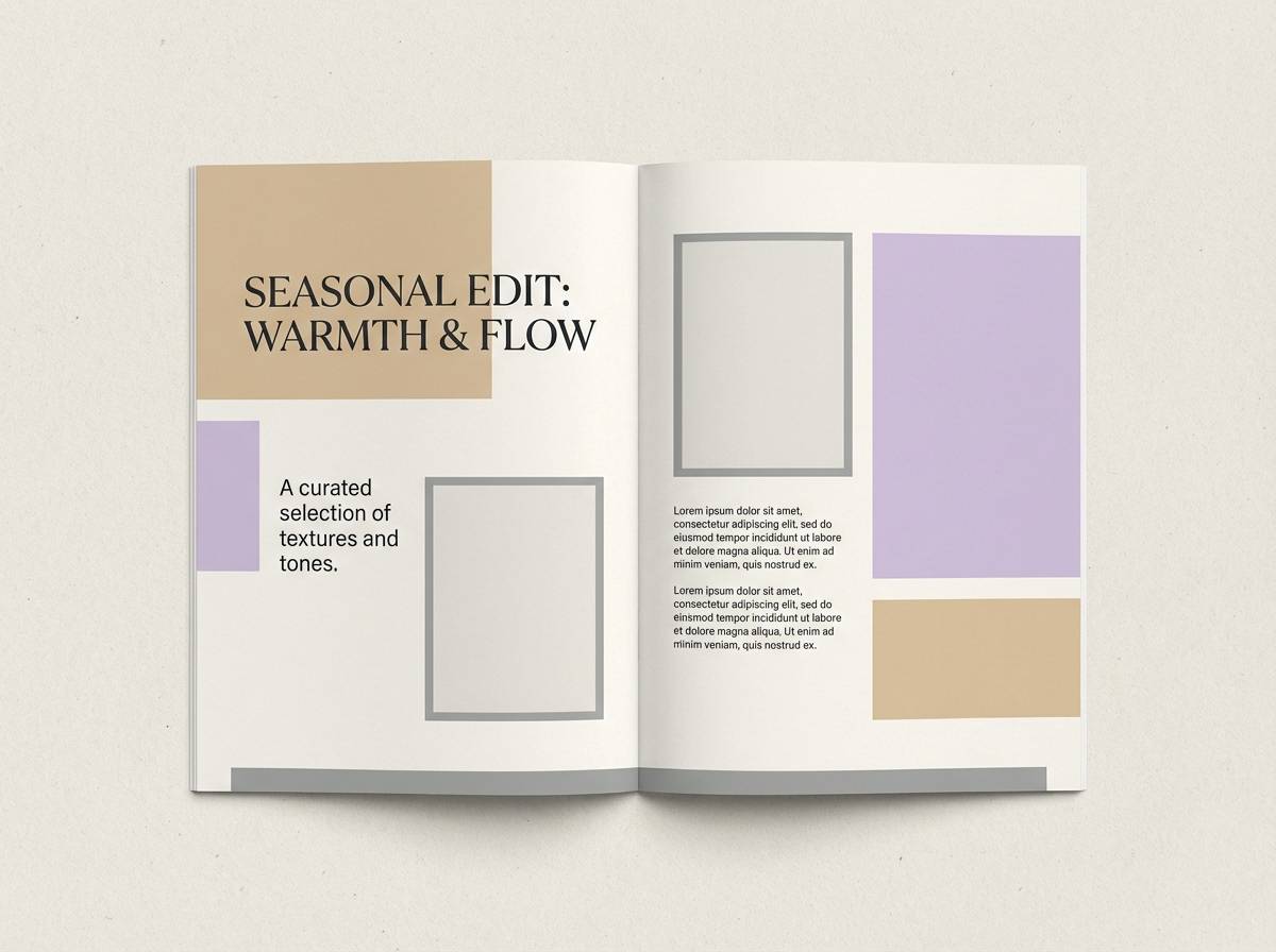 cozy lavender lookbook layout