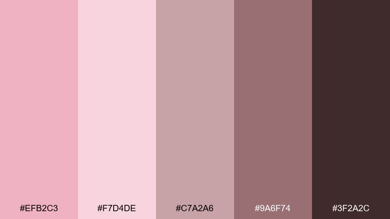 cozy knit mauve color palette with hex codes