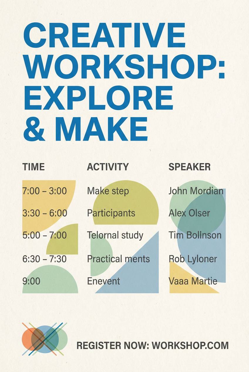 creative workshop flyer design