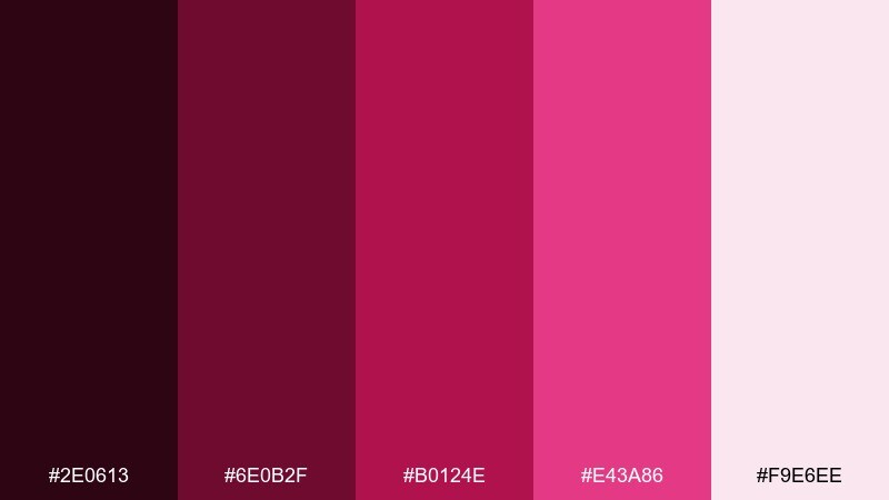 crimson plum wedding color palette with hex codes
