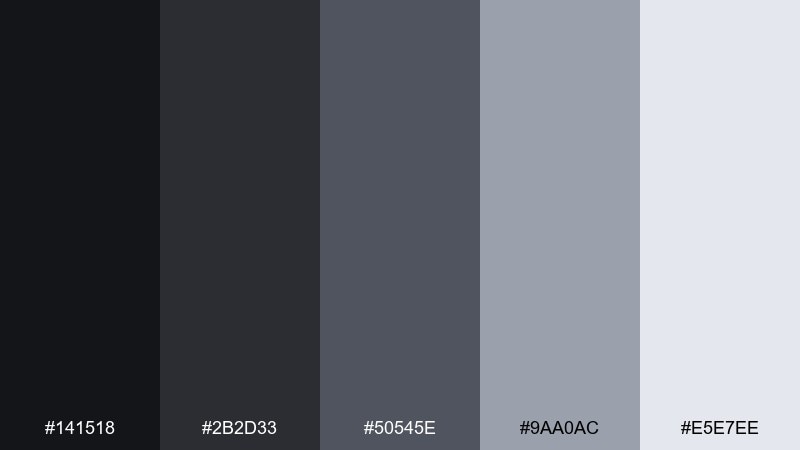cyber monochrome color palette with hex codes