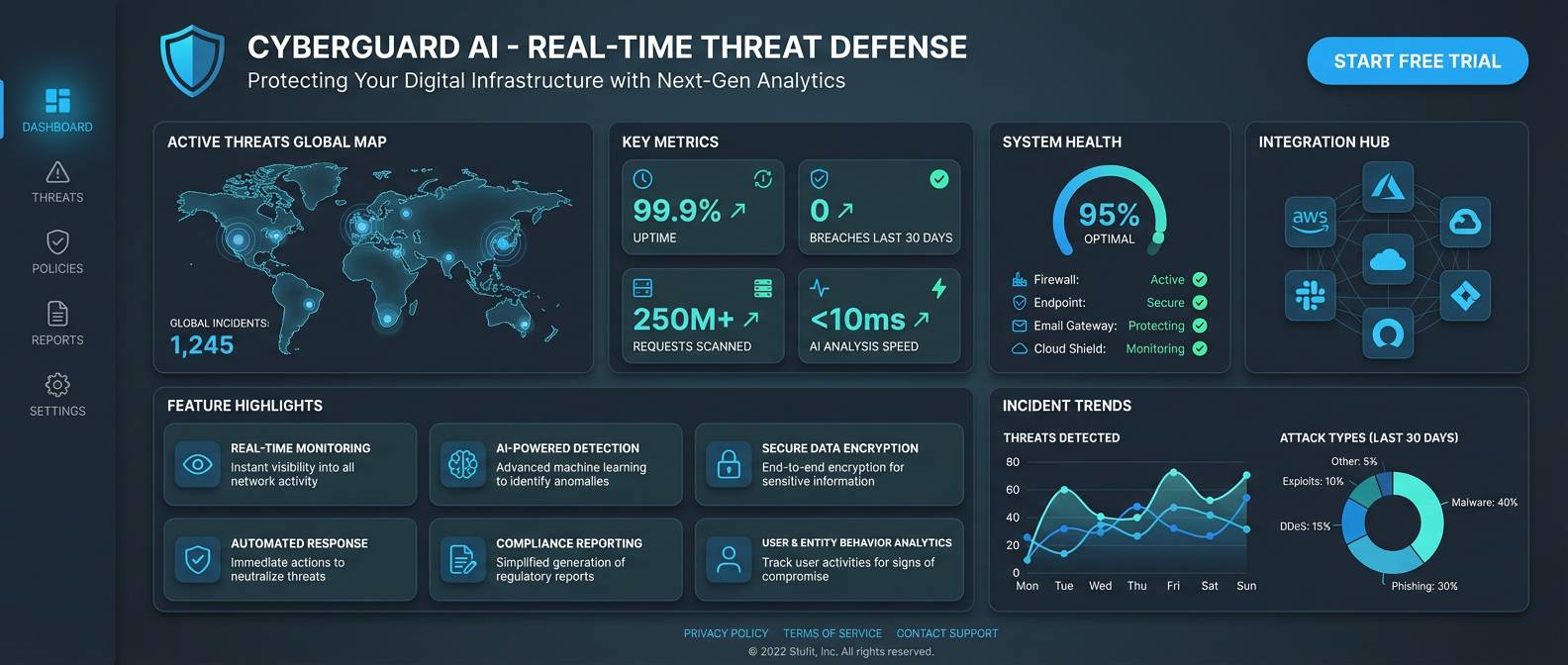 dark ui with sea blue accents