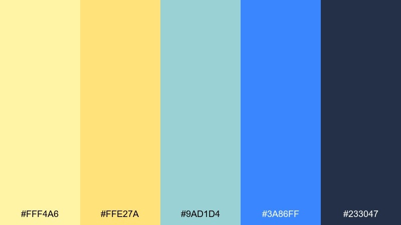 daffodil sky color palette with hex codes