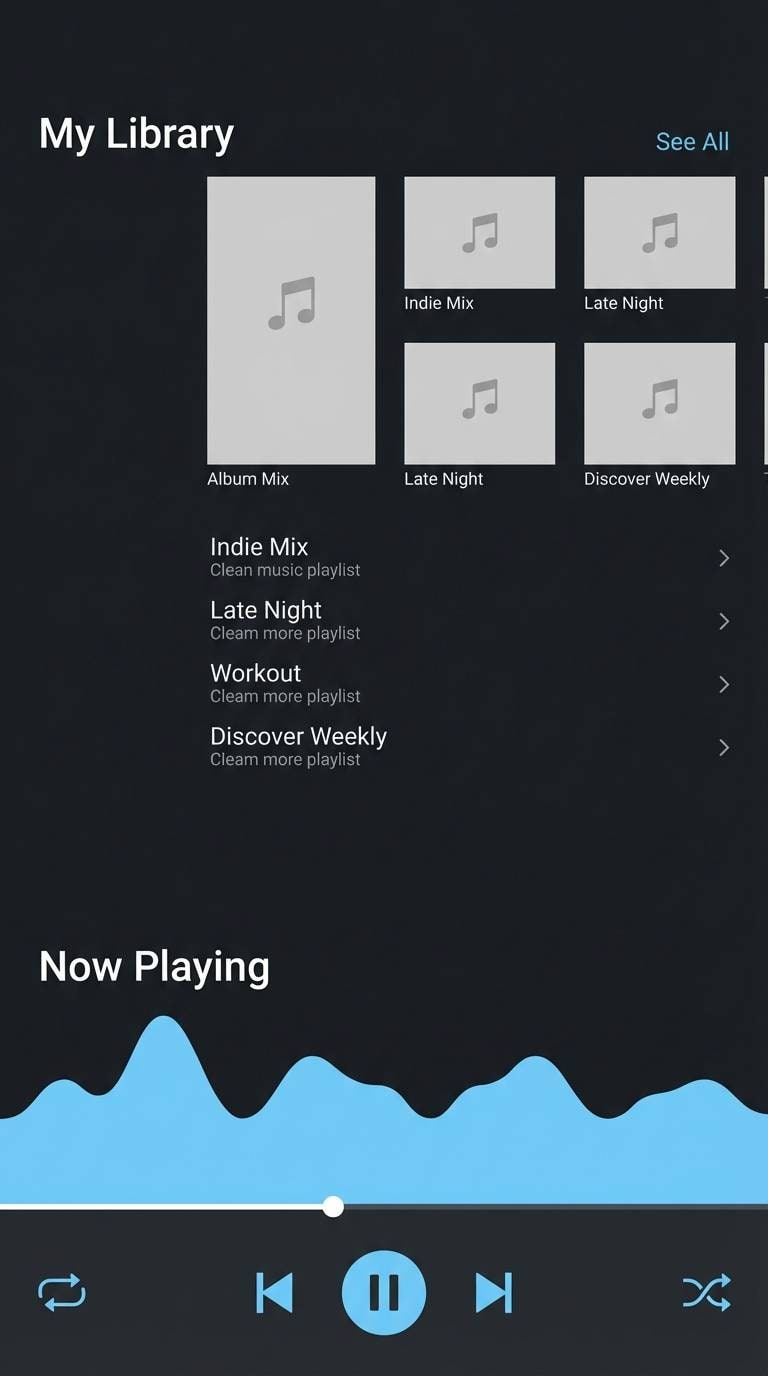 dark mode music ui