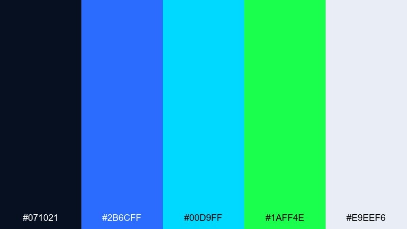 data pulse color palette with hex codes