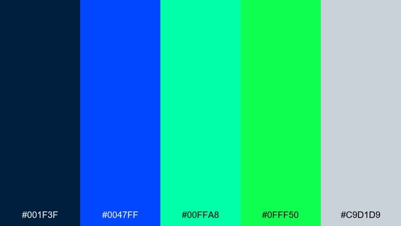 deep sea signal color palette with hex codes