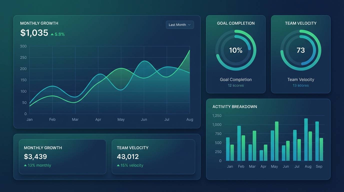 dark teal ui dashboard