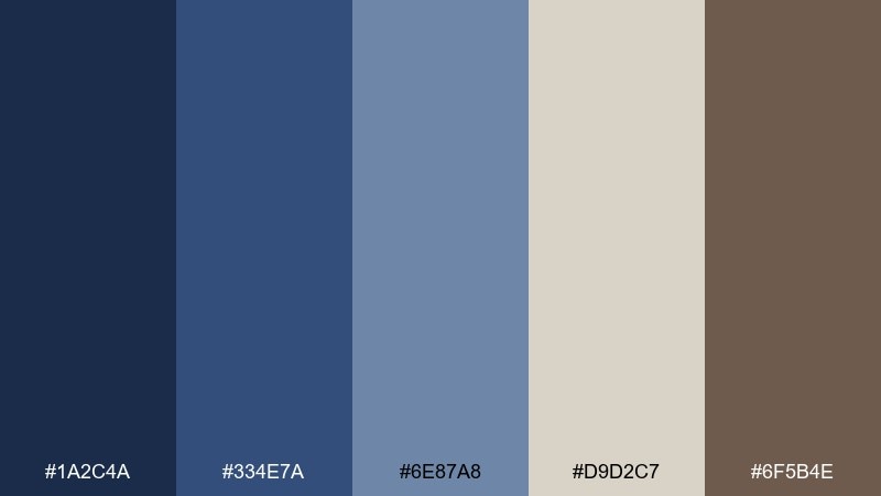 denim dusk color palette with hex codes