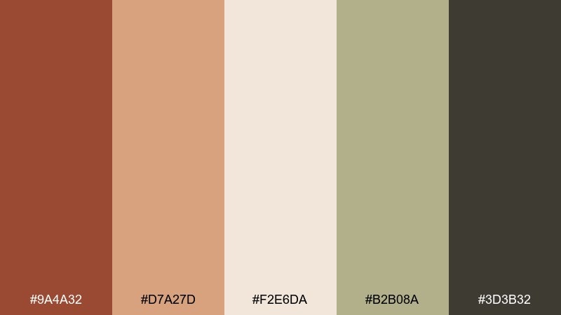 desert adobe color palette with hex codes