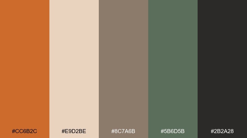 desert adobe color palette with hex codes