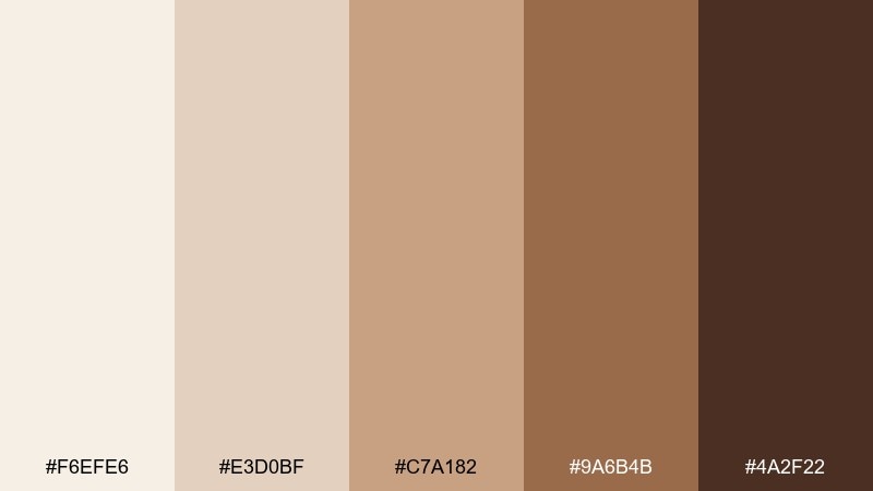 desert cappuccino color palette with hex codes