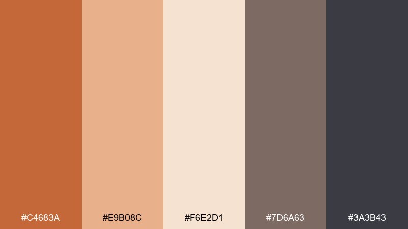 desert dusk poster color palette with hex codes