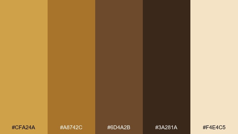 desert gold dusk color palette with hex codes