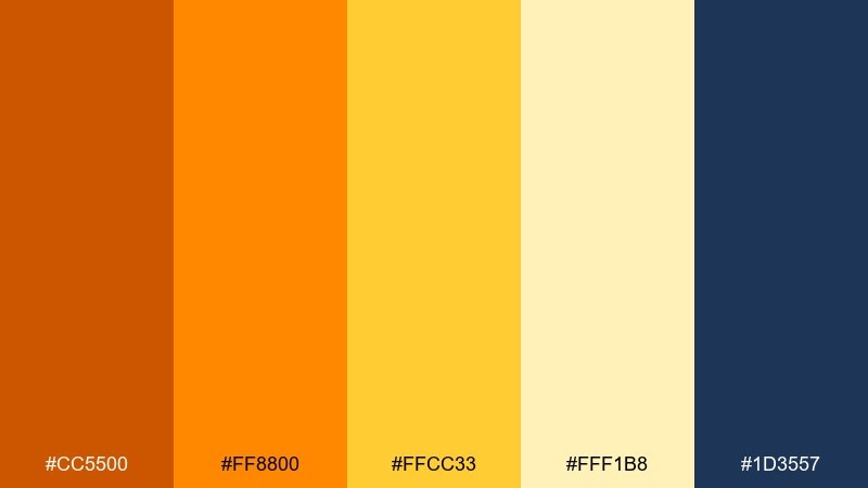 desert marigold color palette with hex codes