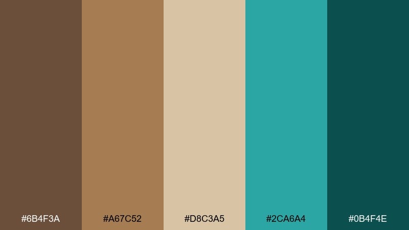 desert oasis color palette with hex codes