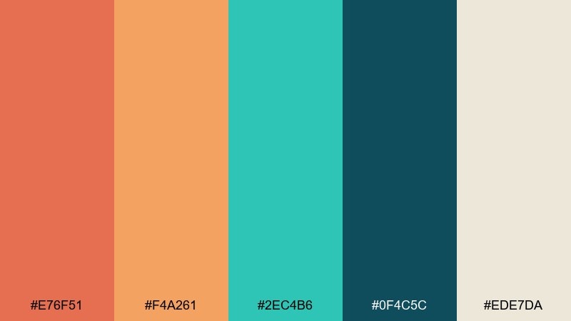 desert oasis color palette with hex codes