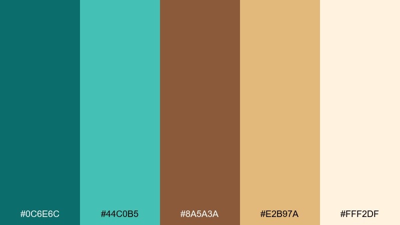 desert oasis color palette with hex codes