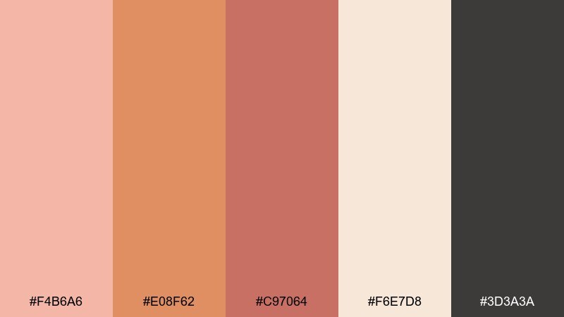 desert peachstone color palette with hex codes