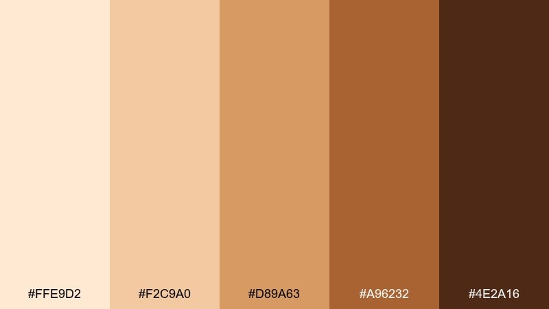 desert sepia sunset color palette with hex codes