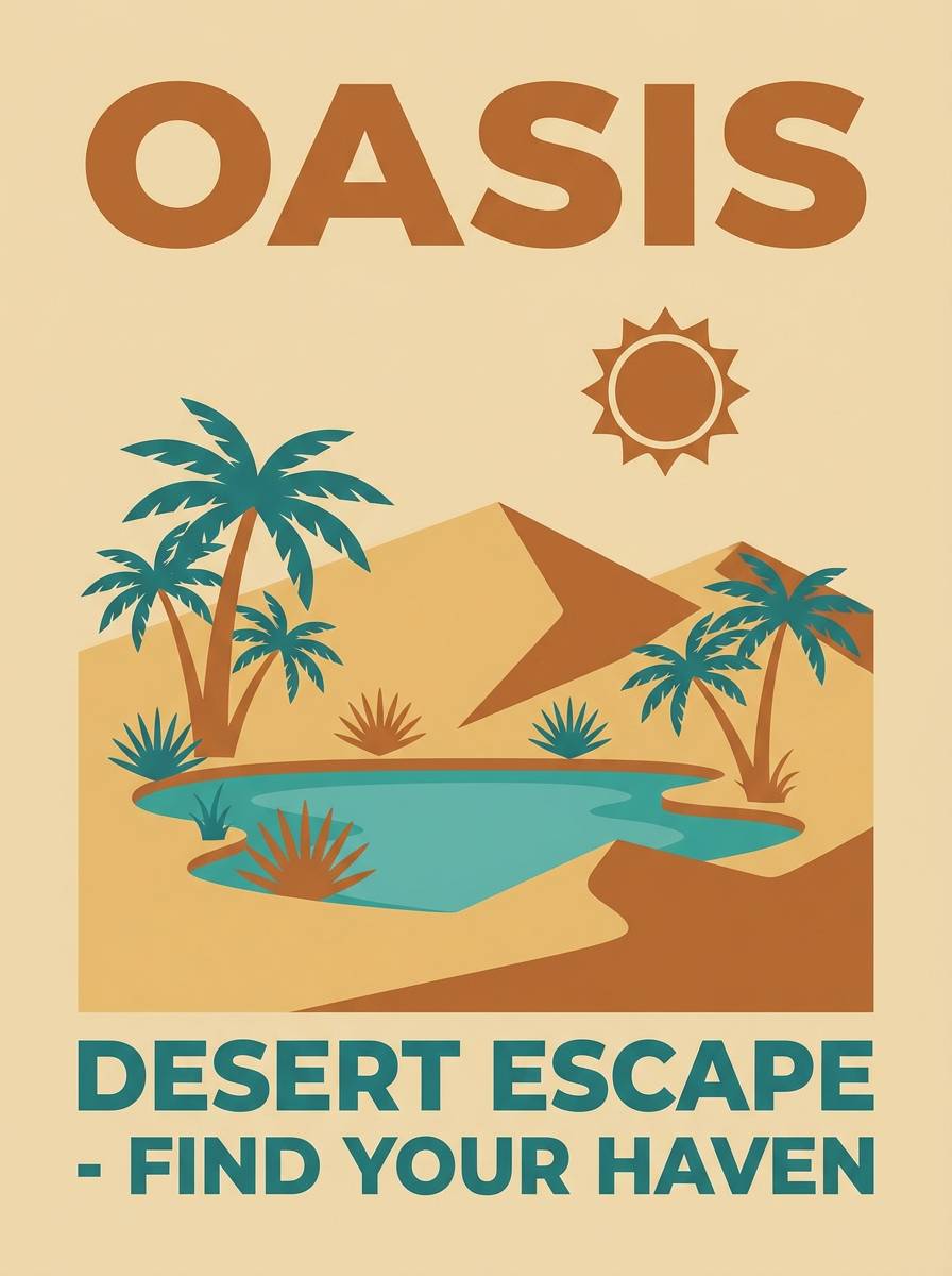 desert travel poster