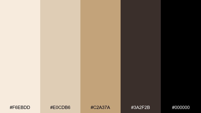 desert tuxedo color palette with hex codes