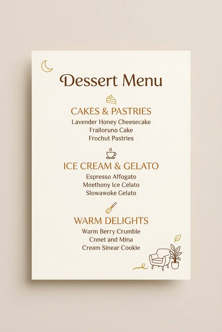 dessert menu design