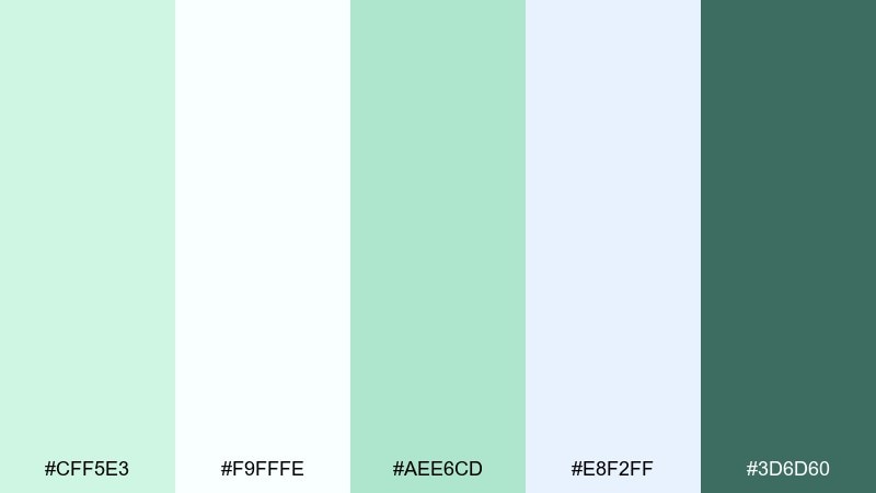 dewdrop morning color palette with hex codes