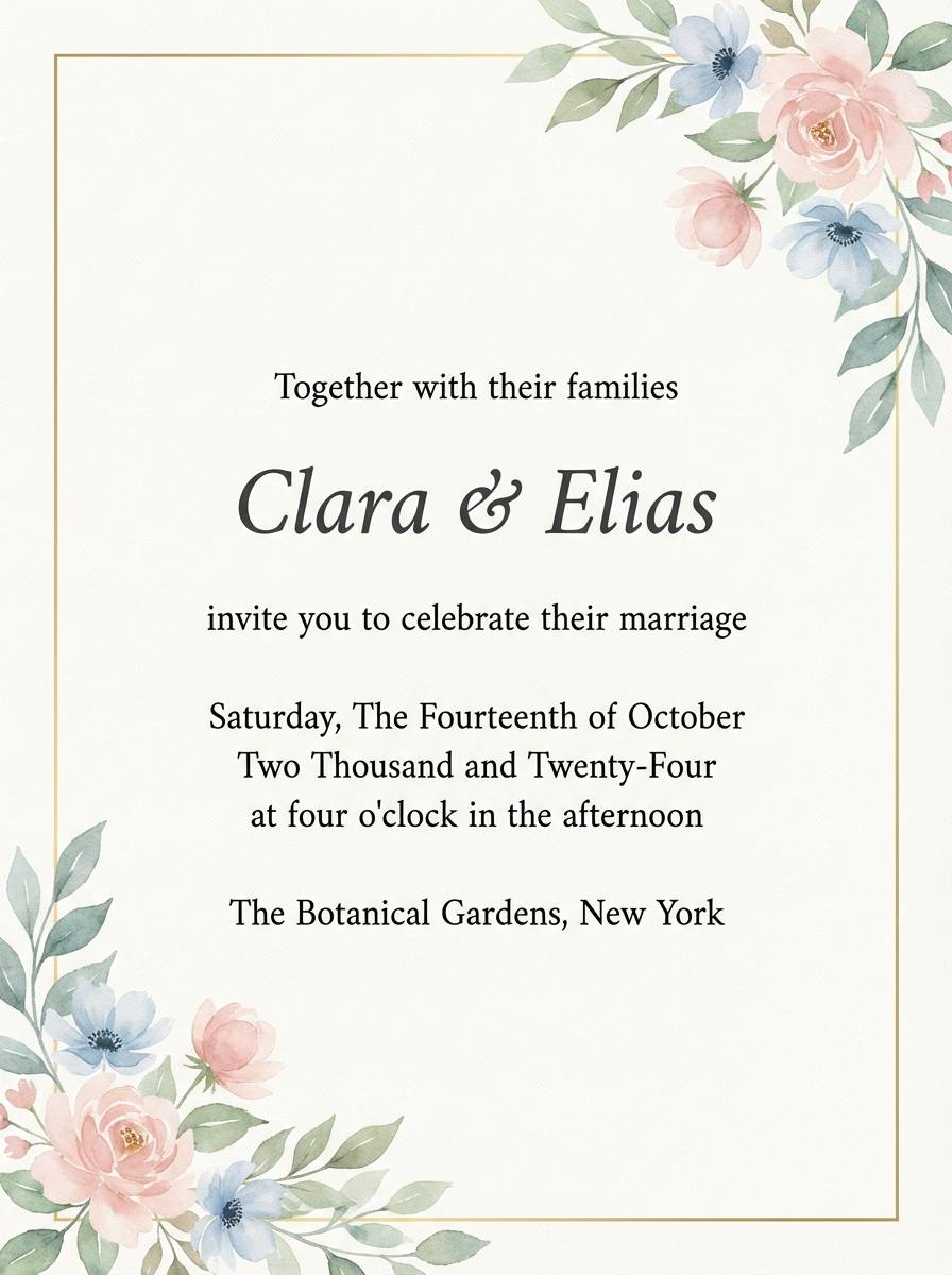 dewy blossom invitation set
