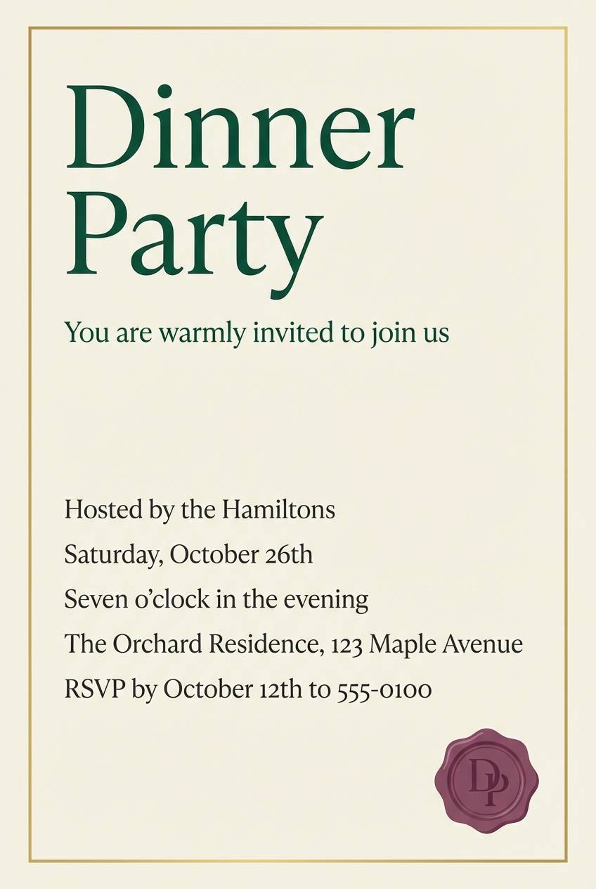 elegant dinner invitation design