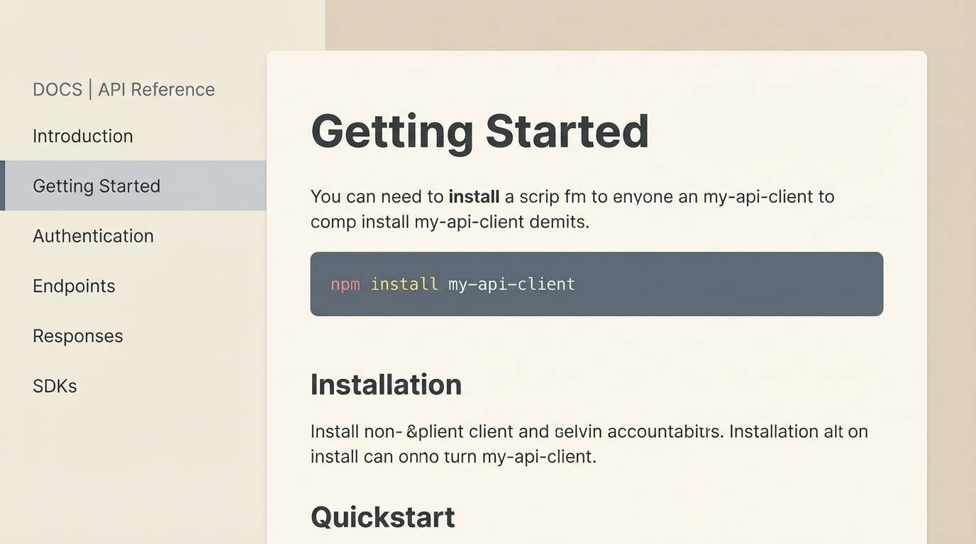 documentation site ui