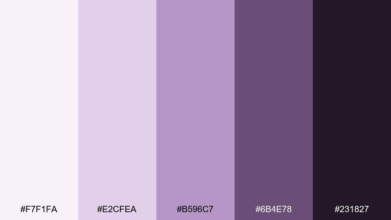 dusk orchid color palette with hex codes