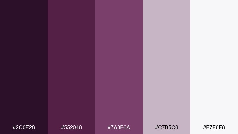 dusty amethyst workspace color palette with hex codes