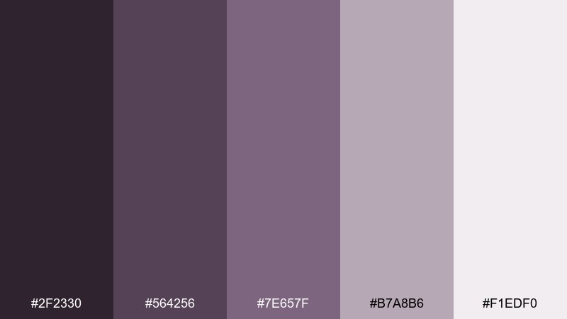 dusty grape linen color palette with hex codes