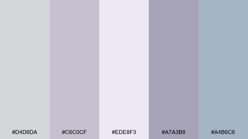 dusty iris color palette with hex codes