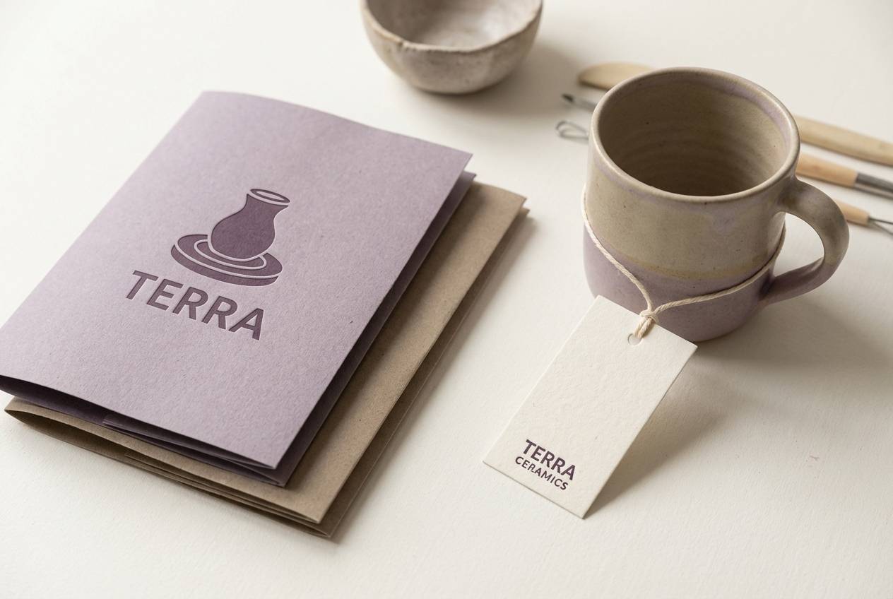 dusty lavender ceramics branding