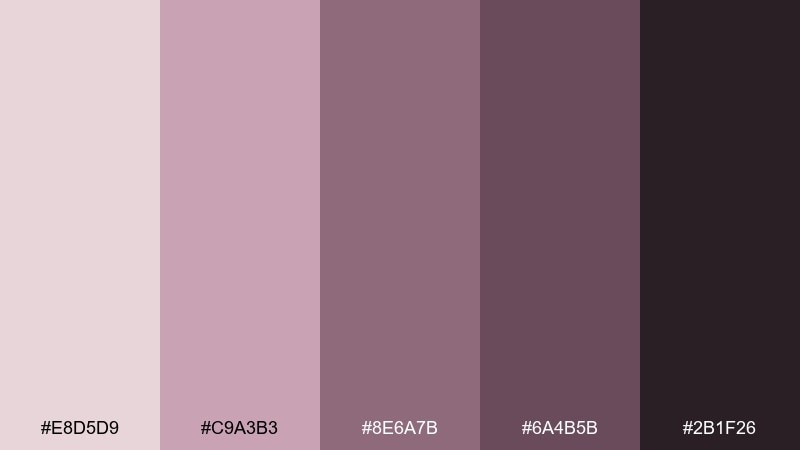 dusty lavender horizon color palette with hex codes