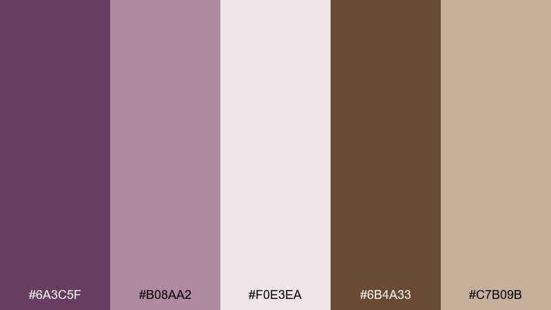 dusty mauve cedar color palette with hex codes