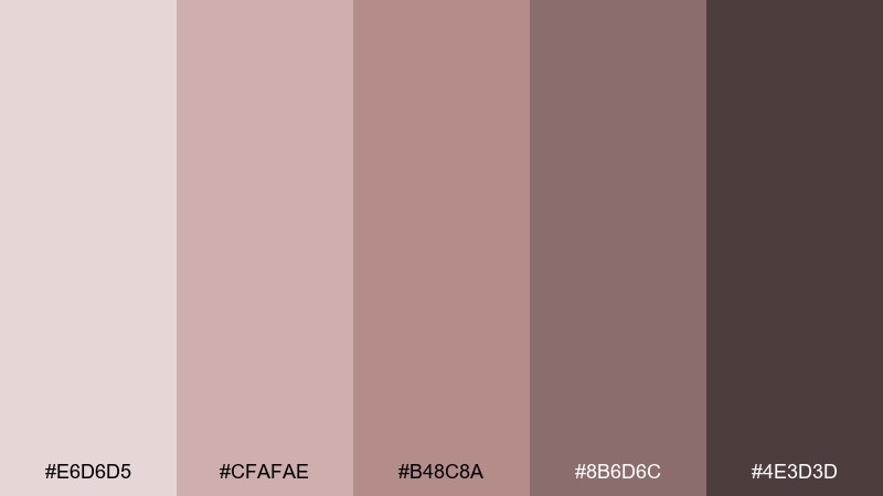 dusty rose linen color palette with hex codes