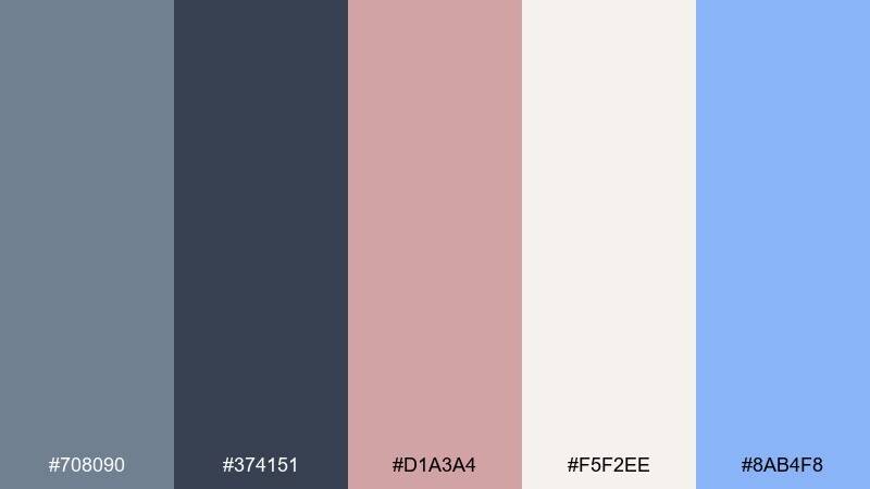 dusty rose office color palette with hex codes